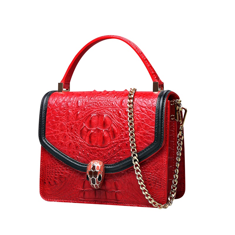 【顺丰配送】鳄鱼皮女士手提包鳄鱼斜挎包女包时尚单肩包百搭简约大容量