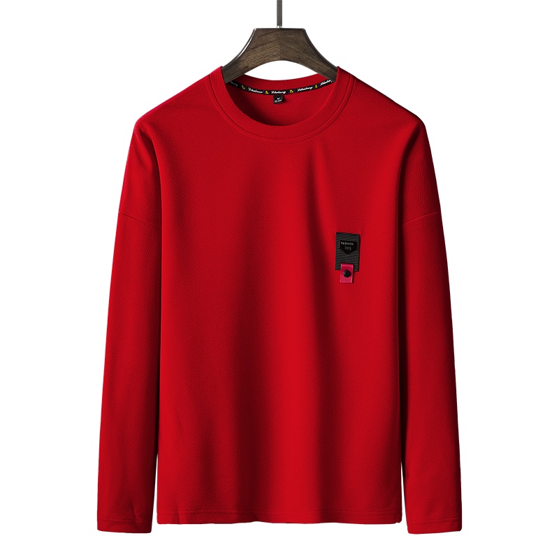 俞兆林(YUZHAOLIN)男士长袖t恤春秋季休闲男圆领套头宽松上衣男装打底衫