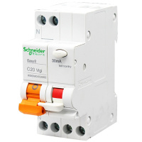 施耐德电气（Schneider Electric）漏电保护器 E9系列1P+N双进双出 DPN20A带漏保空气开关