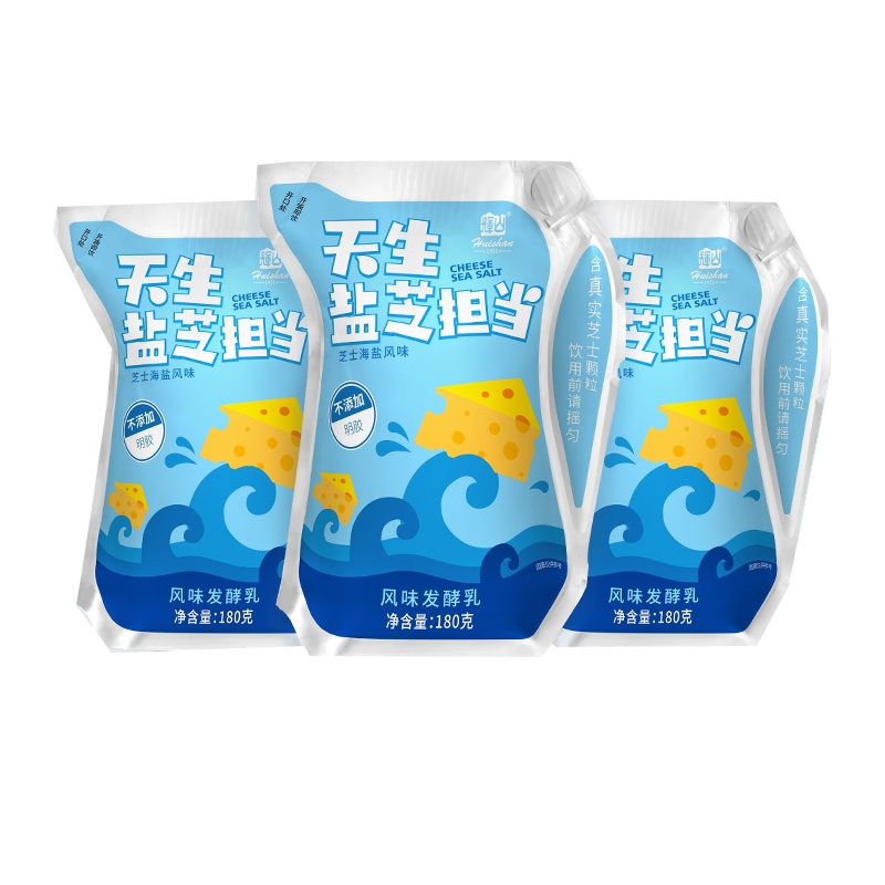 越秀辉山 爱克林包装 盐芝担当 芝士海盐味酸奶 (整箱)180g*11袋 輝山Huishan