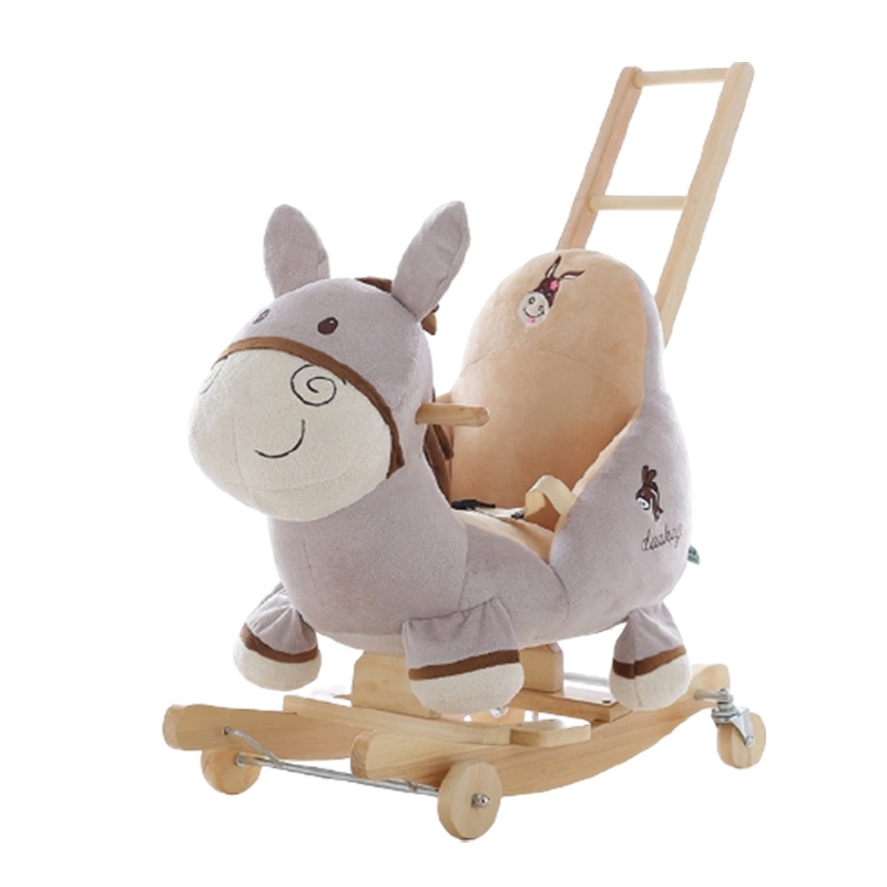 毛驴儿童两用音乐摇马婴儿玩具小木马智扣宝宝摇摇车生日礼物 五彩狮子摇马-推杆-万向轮-音乐-故事-灯