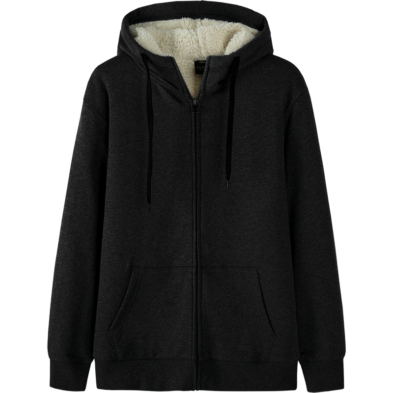 森马夹克男装2019冬季连帽仿羊羔绒加厚休闲上衣男休闲外套潮