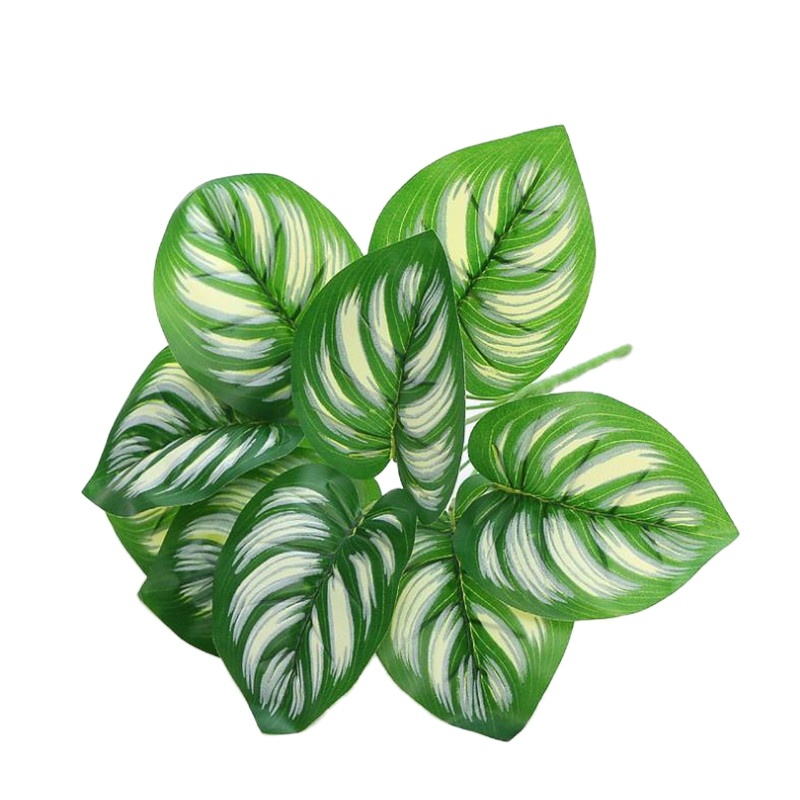 企购优品 仿真植物叶子背景墙插花配材9叉绿萝芒果叶绿 10支装