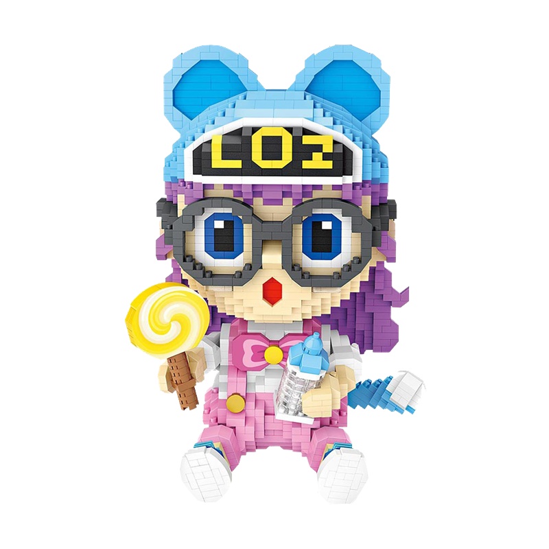 俐智9043阿拉蕾系列坐版儿童小颗粒积木收藏摆件益智拼插玩具礼物