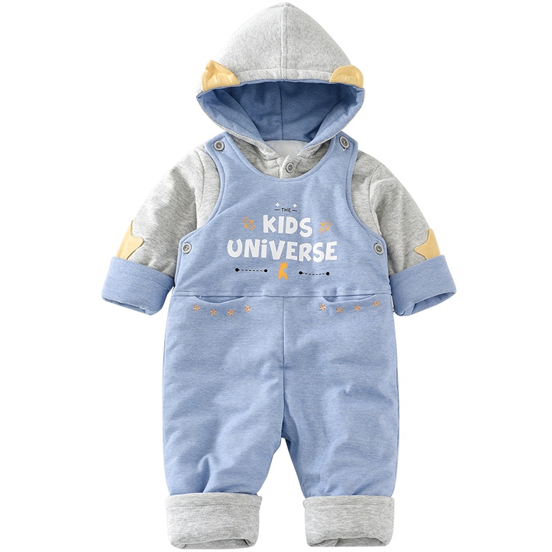 童泰(TONGTAI)2020年秋冬新款5月-2岁婴幼儿男女宝宝棉衣背带裤两件套棉服套装儿童棉服