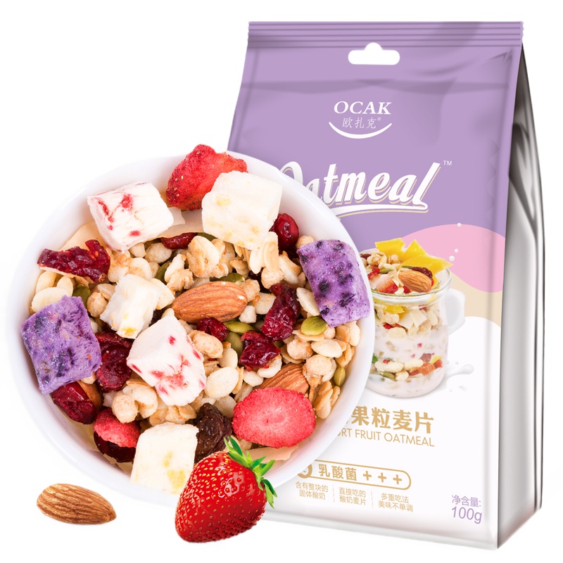 欧扎克可可坚果麦片 代餐零食 即食燕麦片 营养早餐 谷物冲饮燕麦100g