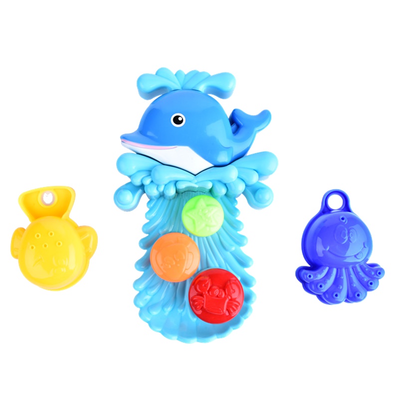 马博士婴幼儿玩水套装儿童海洋动物戏水套装宝宝洗澡玩水玩具 海豚款 亲子互动