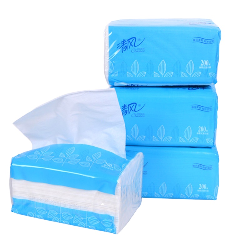 清风 BR8AA抽取式面巾纸抽纸200抽双层面纸包 64包整箱