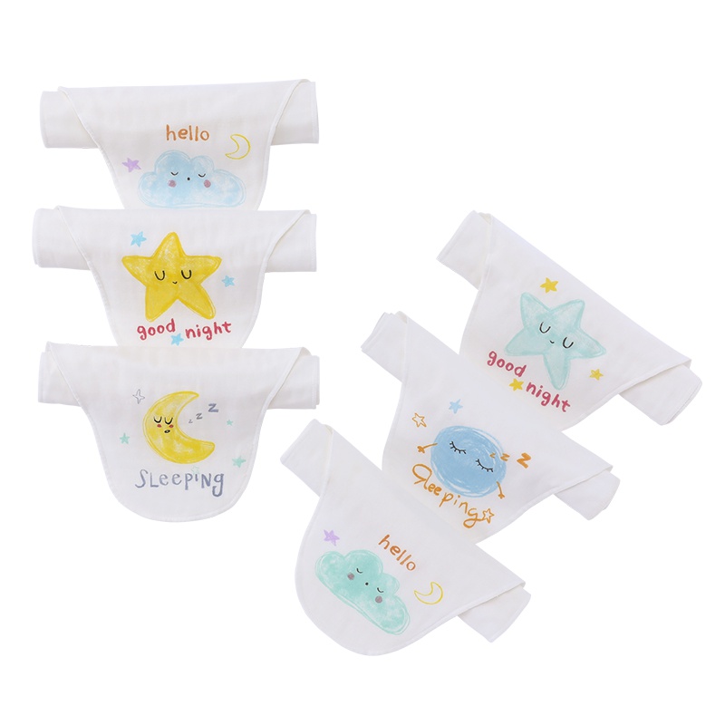 米乐鱼 婴幼儿纯棉吸汗巾宝宝4层纱布垫背巾60支长绒棉柔软吸湿透气隔汗巾 6条装