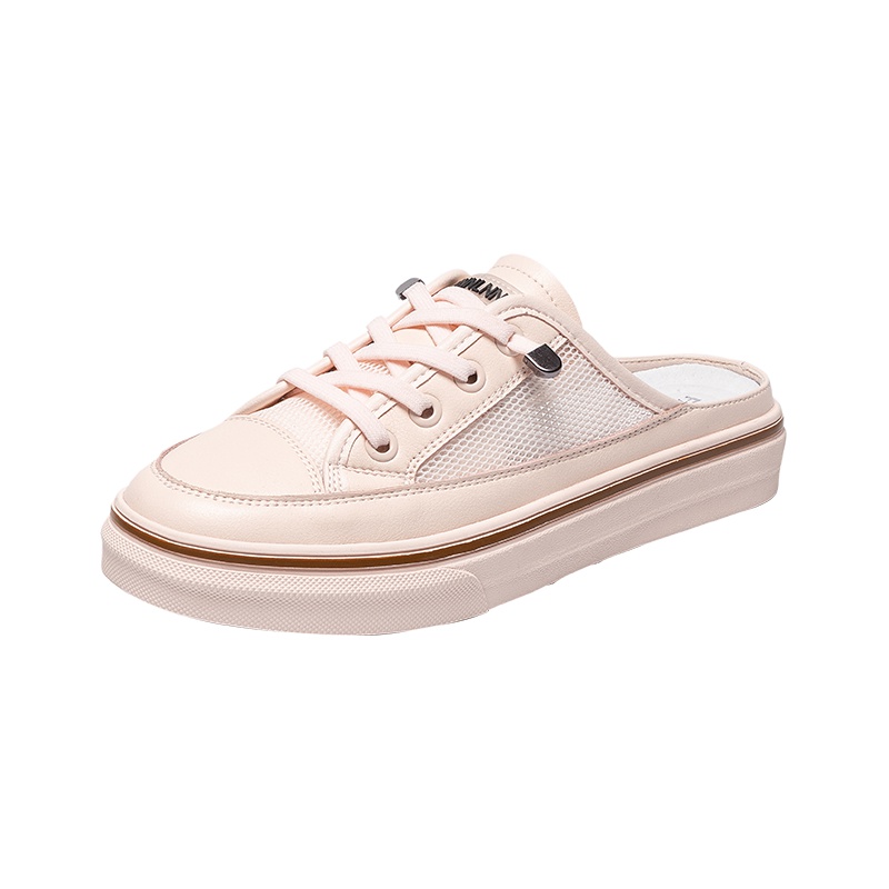 马克华菲小白鞋女2020新款轻便透气网面平底休闲懒人一脚蹬凉鞋女