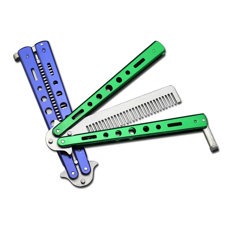 西户户外 薄款C25蝴蝶训练梳子 折叠刀 练习梳子 新手入门