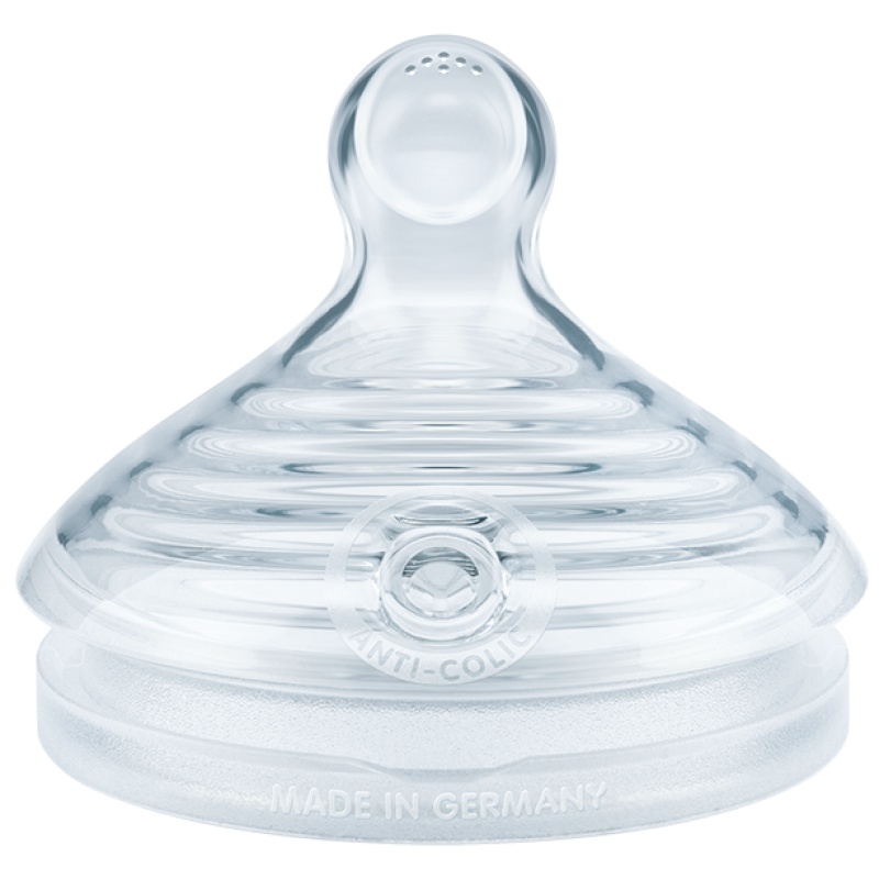 德国NUK自然母感奶嘴加宽口径初生型0-6个月中号防胀气硅胶奶嘴