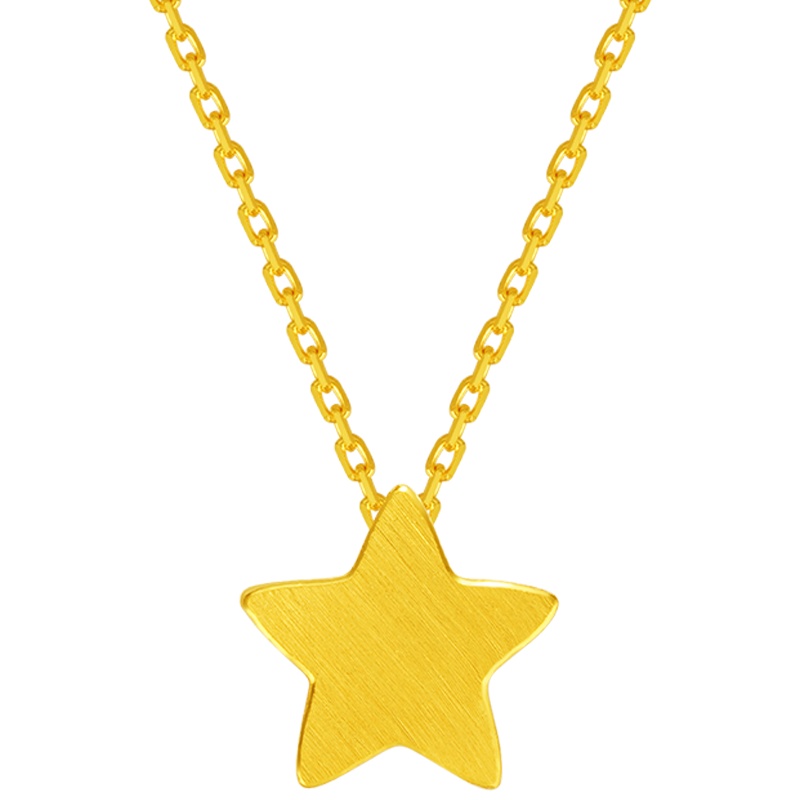 金一 足金999黄金精品可爱星星黄金项链时尚套链送女士(计价)ABC018