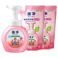 狮王(Lion)趣净泡沫洗手液(水润抑菌)爽肤香套装(瓶装250ml+替换装200ml*2)