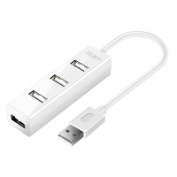 晶华 USB2.0分线器 一拖四多口高速集线器HUB多孔转换器电脑多接口鼠标键盘笔记本扩展坞 白色1米Z413C