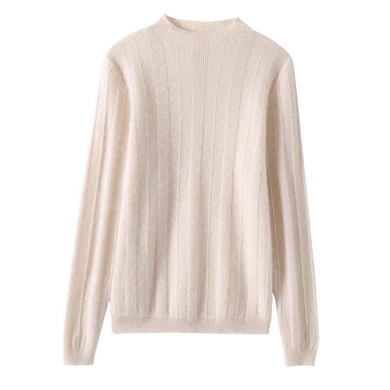 2021秋冬新款半高领100纯羊毛衫女 修身加厚毛衣女短款织打底衫女