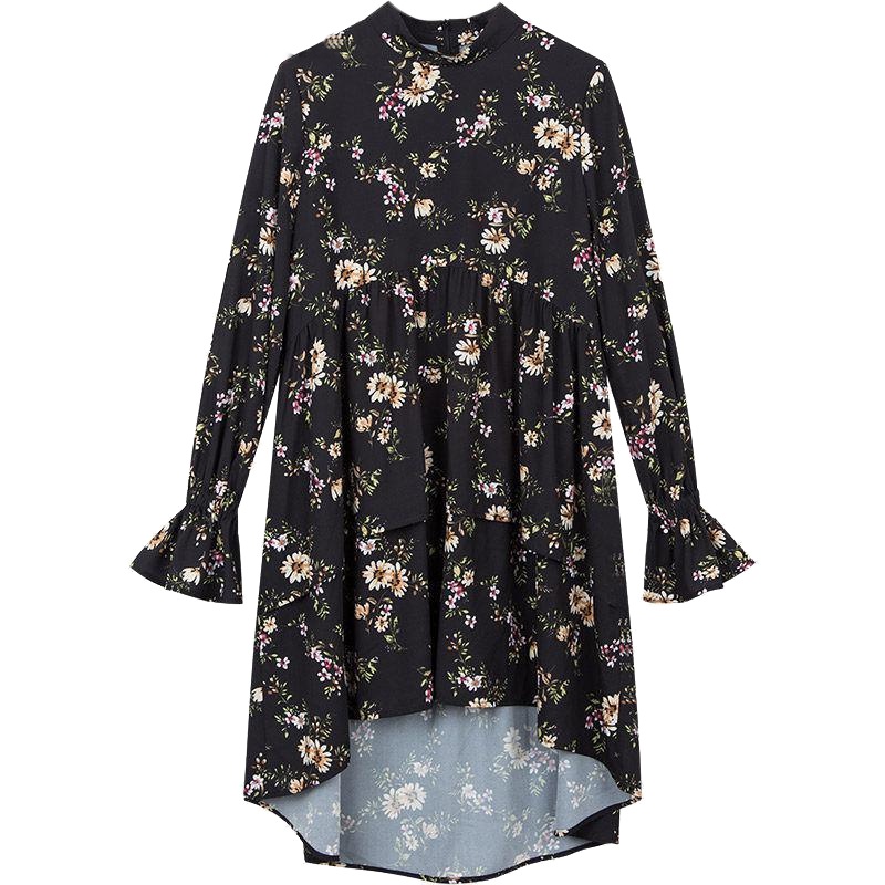 拉夏贝尔Puella秋季女装新款韩版宽松显瘦长袖连衣裙女2T011421