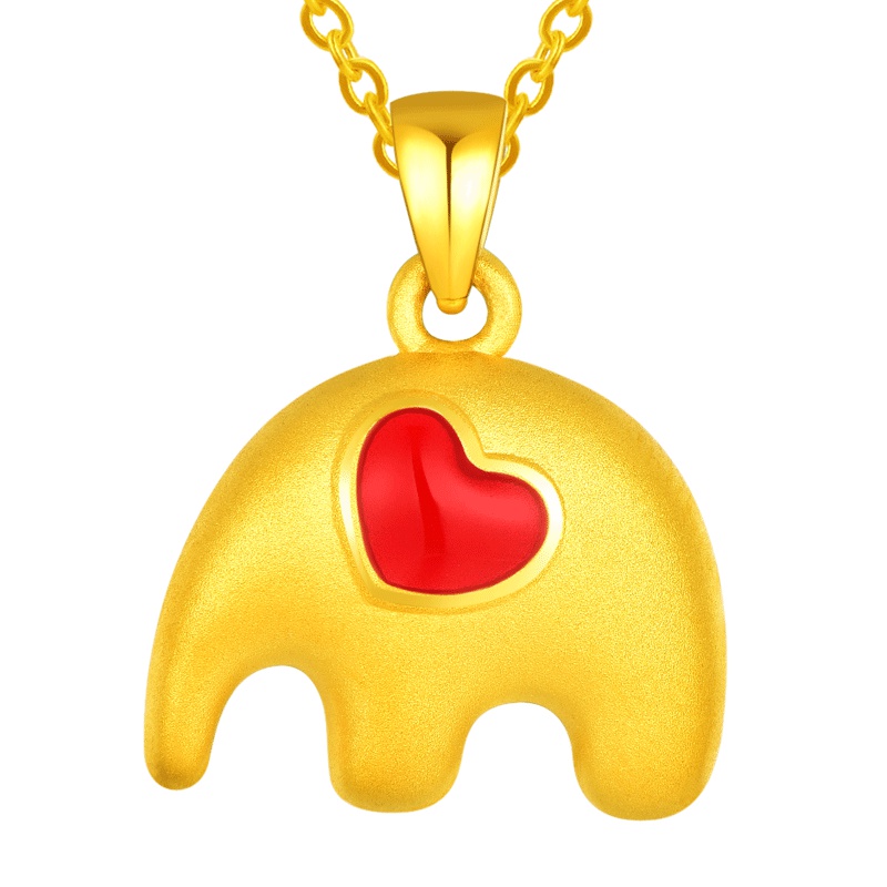 壹仟俩黄金吊坠女爱心小象女士金项坠时尚萌宠配饰（不含链）定价黄金饰品