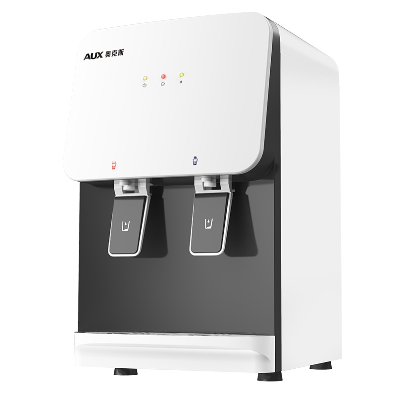 奥克斯/AUX 自营饮水机 白色 小型家用宿舍迷你冷热即热茶饮机 推杯取水直饮两用自动茶吧桶装水净水YT-5-0.75G