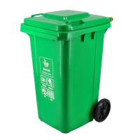 英飞力(LAUTEE)LJT2216 普通分类款大号物业环卫升挂垃圾桶 绿色240L