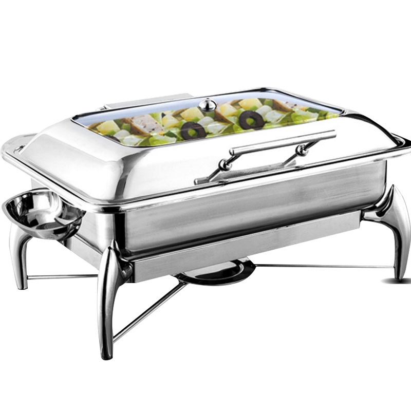 长方形不锈钢早餐炉餐具液压可视保温锅具布菲炉电加热自助餐炉酒店翻盖保温炉