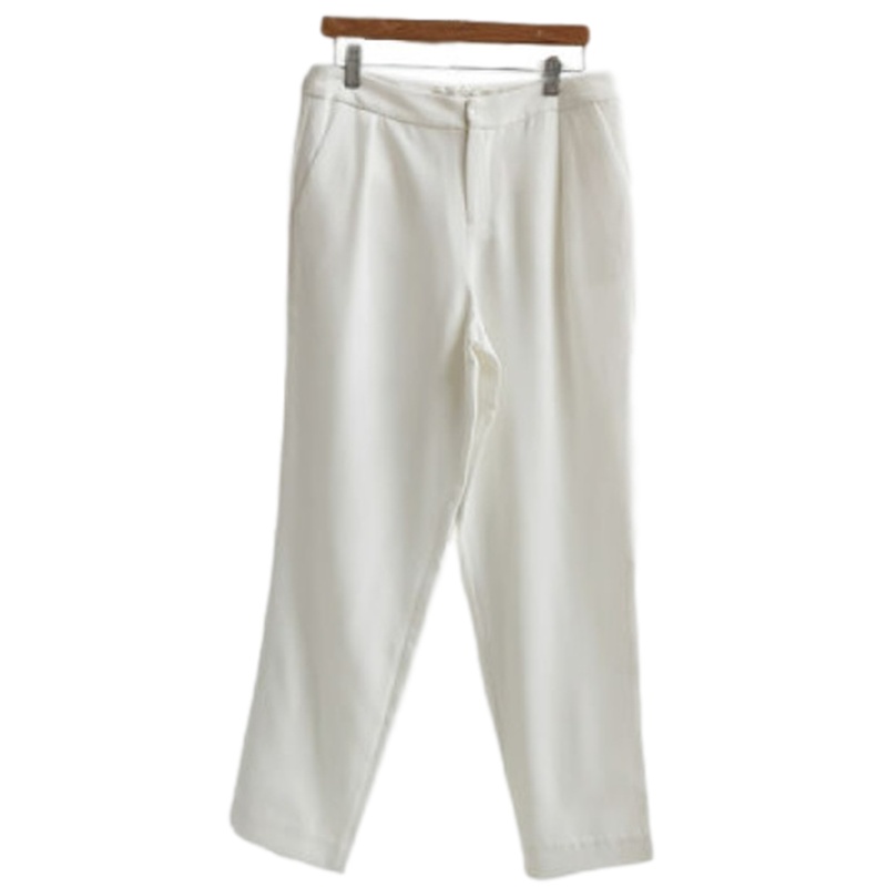 【福利款】拉夏贝尔UlifeStyle夏季新款裤子女通勤时尚纯色直筒休闲裤九分裤