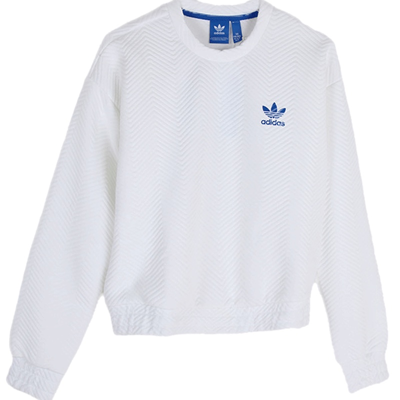 ADIDAS阿迪达斯卫衣女子运动休闲装卫衣套头衫BK5993白色