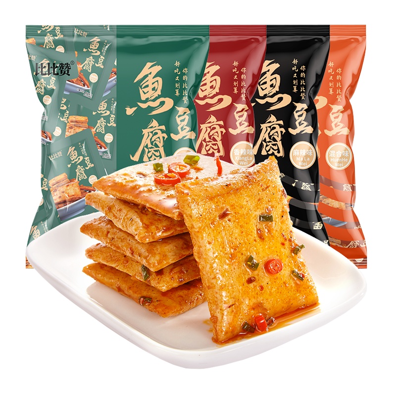 [第二件减4元]欧贝拉鱼豆腐干烧烤味240g袋装内含20小袋豆干网红宿舍小零食小吃的休闲食品