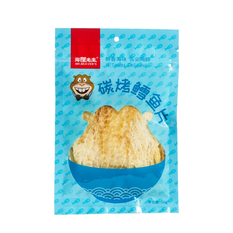 海狸先生烤鳕鱼片即食碳烤蜜汁香鱼片干大连烤鱼片58g*1袋
