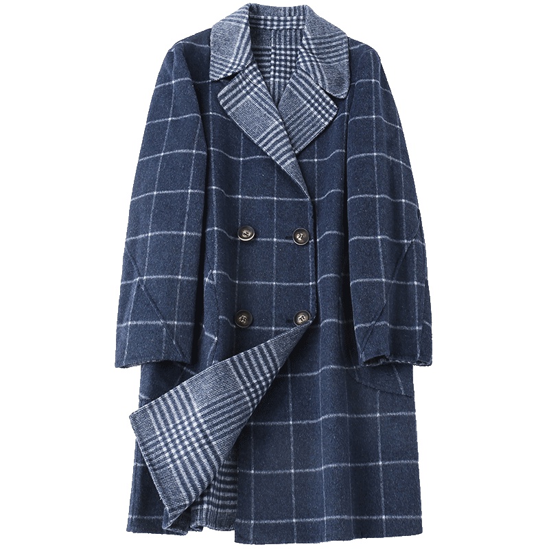 憨厚皇后2019海宁春季新款羊毛呢子大衣女士韩版长款双面毛呢外套