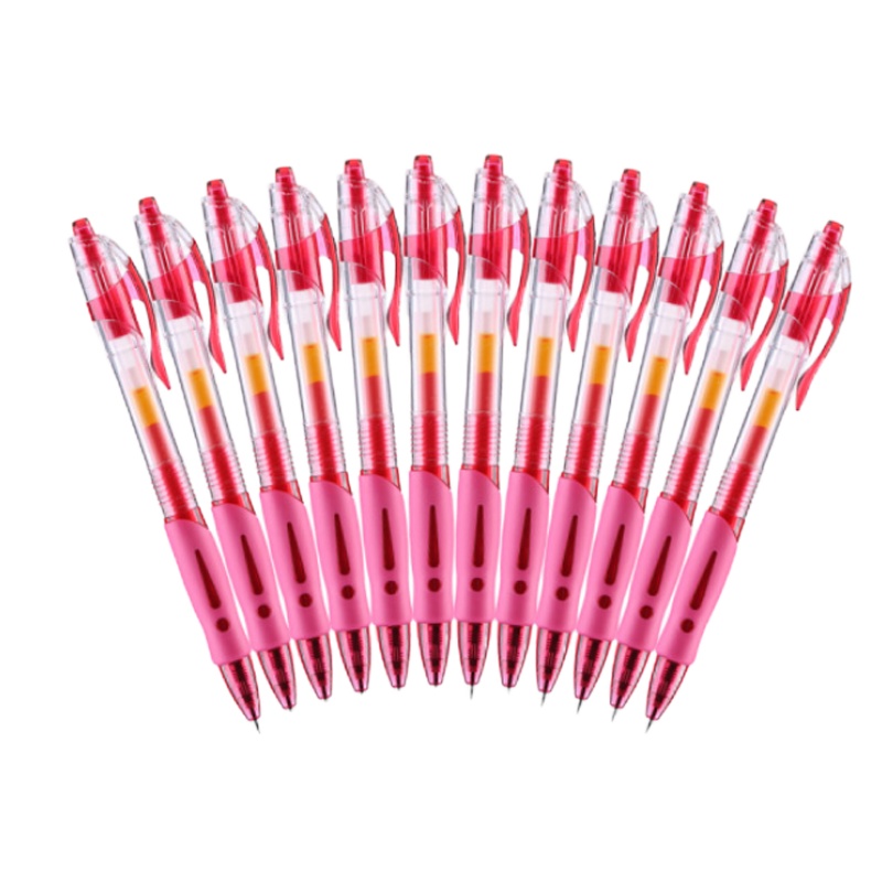 晨光(M&G)GP-1008中性笔 子弹头签字笔 按动碳素笔 办公用水笔0.5mm 红色 12支/盒