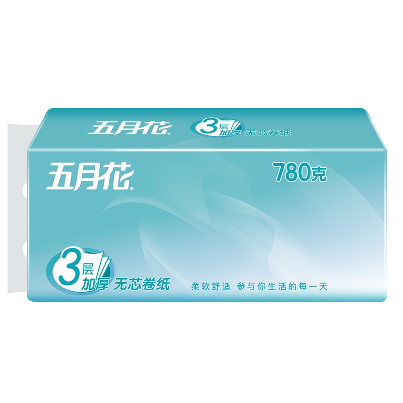 五月花 无芯卷纸 婴儿柔系列 3层78g10卷 卫生纸 厕纸 手纸 卷筒 纸巾 家用实惠装