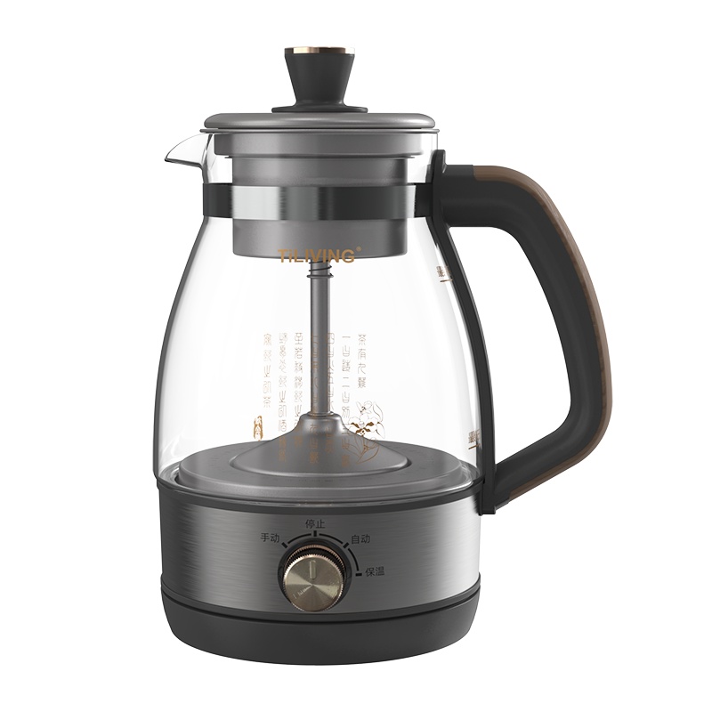 tiliving钛合金煮茶器家用全自动蒸汽煮茶壶黑蒸茶器一体式办