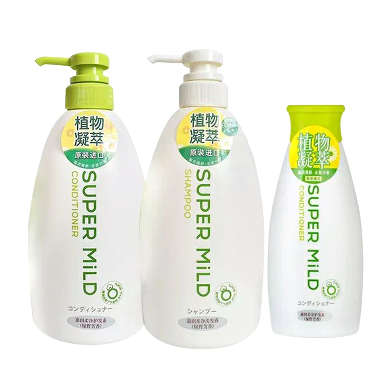 惠润洗发水控油去屑日本进口柔净绿野芳香无硅油套装600ml*2+200ml*1