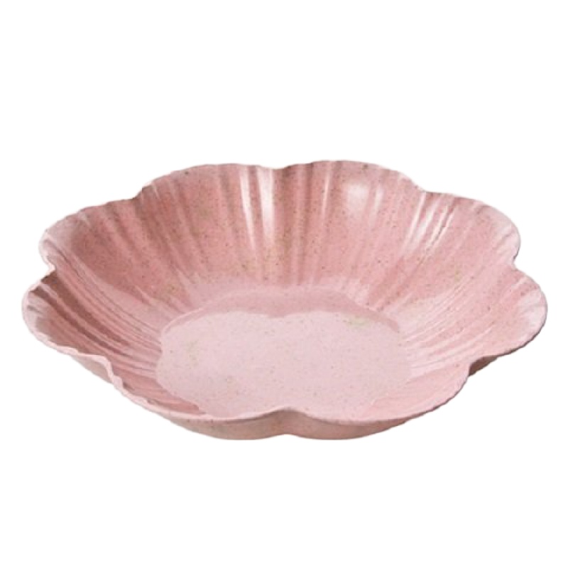 大号淡粉 欧式家用水果盘客厅茶几麦秸秆糖果盘干果盘办公室零食盘瓜果盘子