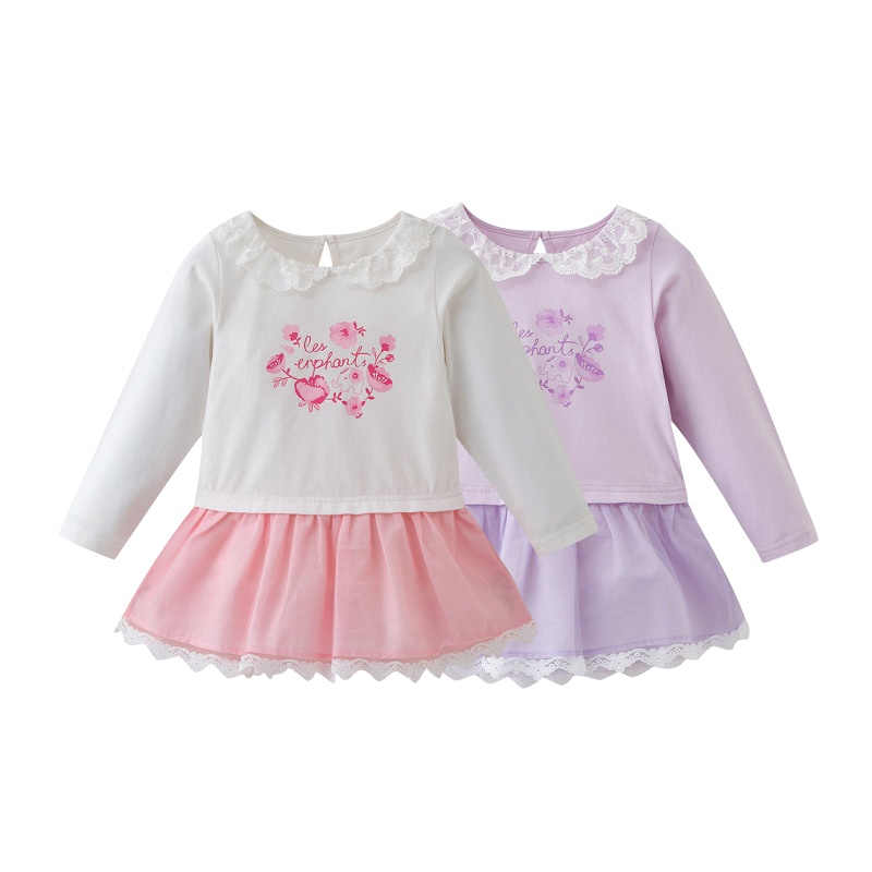 丽婴房童装女宝宝春季针织连衣裙女童甜美可爱裙子春装新款