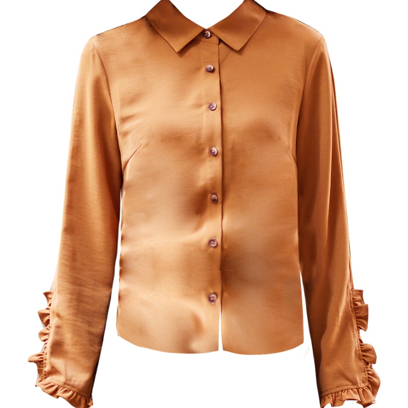 娅丽达女装2019春秋新款职业衬衫女修身显瘦长袖小衫女士打底衫U7206