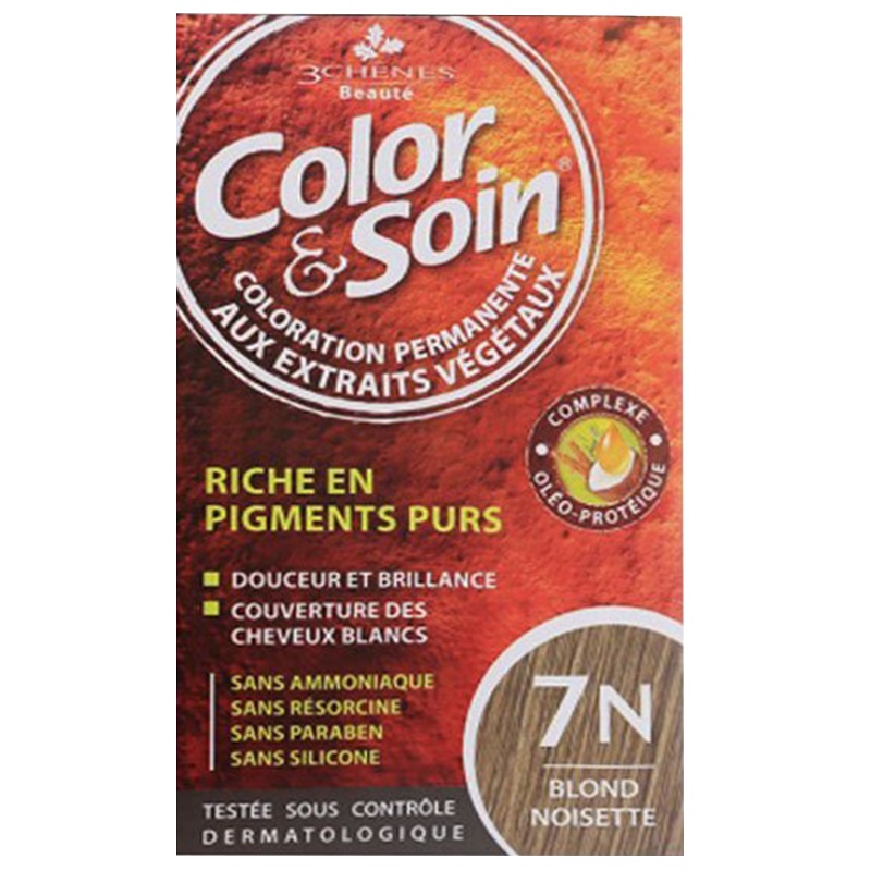 法国 3chenes三橡树 染发剂 7N-古铜 低敏配方 植萃染护