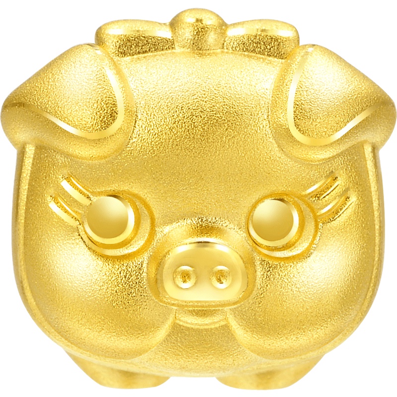 周生生(CHOWSANGSANG)黄金(足金)Charme串珠系列猪仔钱罐转运珠 90024C 定价