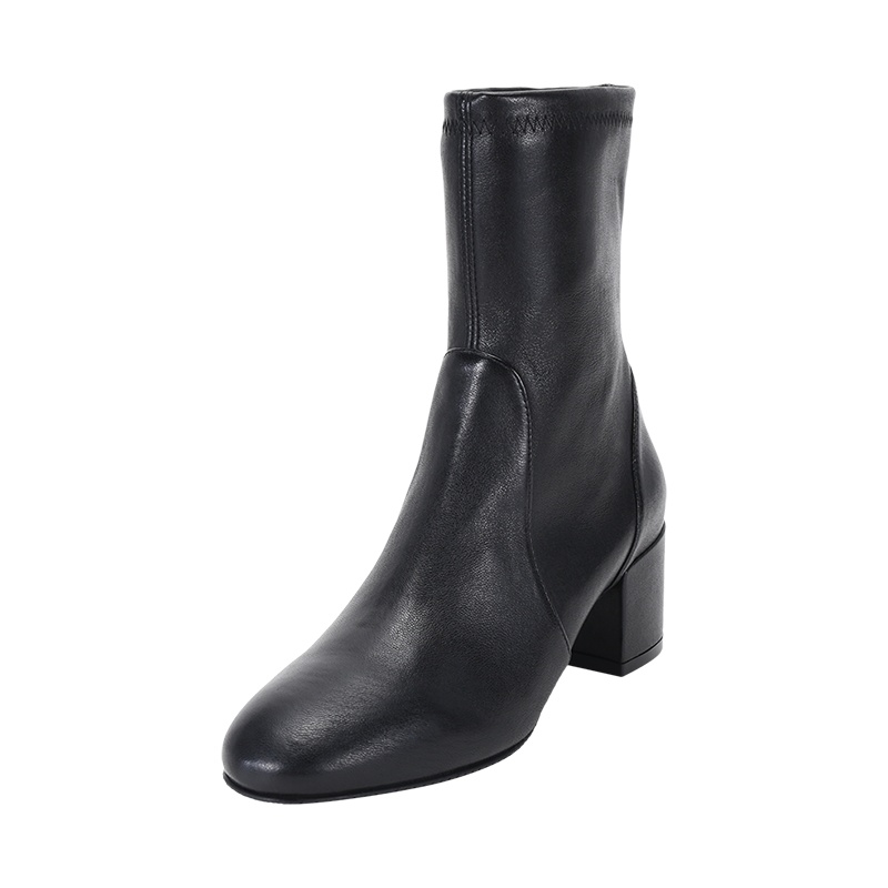 斯图尔特·韦茨曼 STUART WEITZMAN 女士 皮革粗跟靴子短靴ODETTA 50