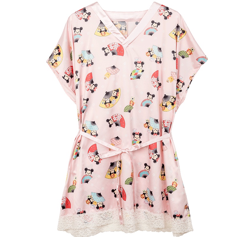 阪织屋迪士尼松松仿真丝睡衣蕾丝可爱甜美家居服睡衣女家居服睡裙