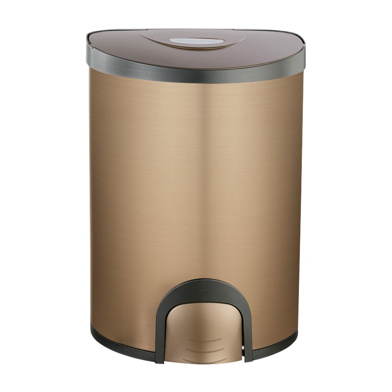 NST/纳仕达 15L土豪金色大号家庭不锈钢智能电子轻触垃圾桶 厨房电动轻触式