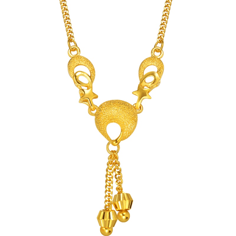 周生生(CHOW SANG SANG)金足金星云吊珠项链女款 38148N计价