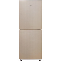 美的冰箱166升两门风冷无霜铂金净味小冰箱家用双门冰箱BCD-166WM爵士棕