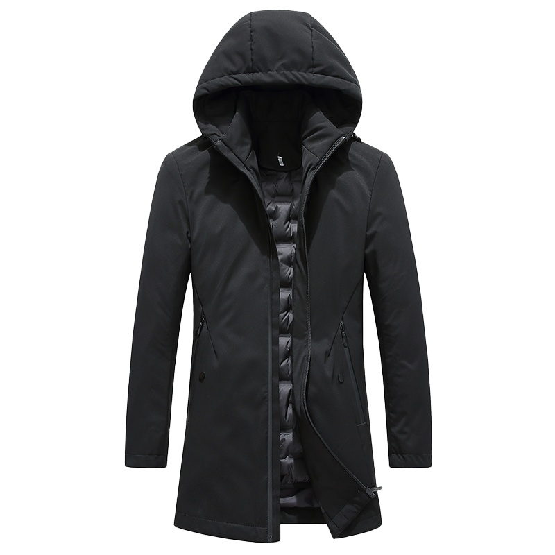 YAYA鸭鸭羽绒服男士新款秋冬季中长款可拆卸连帽男士时尚羽绒服外套