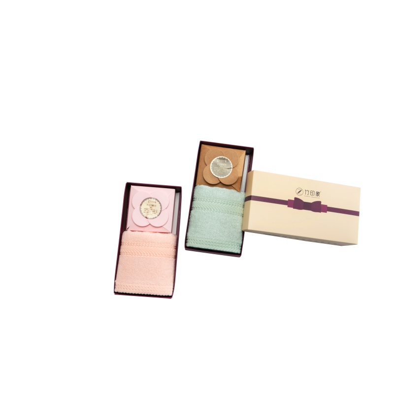 竹印象(BAMBOO IMPRESSION) 紫色小盒手工皂毛巾2件套 yx-03009 不支持零售