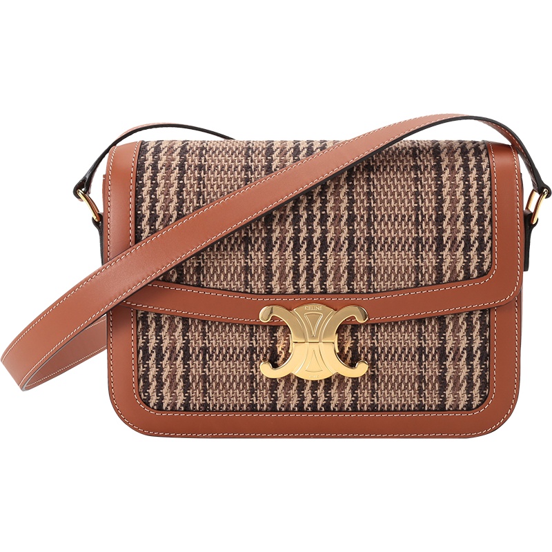 CELINE 赛琳/思琳 女士 织物配皮单肩斜挎包中号 191242CXX