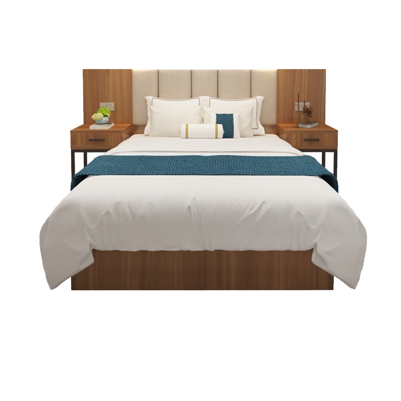 卡里鳄1米2*2米床KLE—EMC03全套床标间含床垫床头柜床头软包