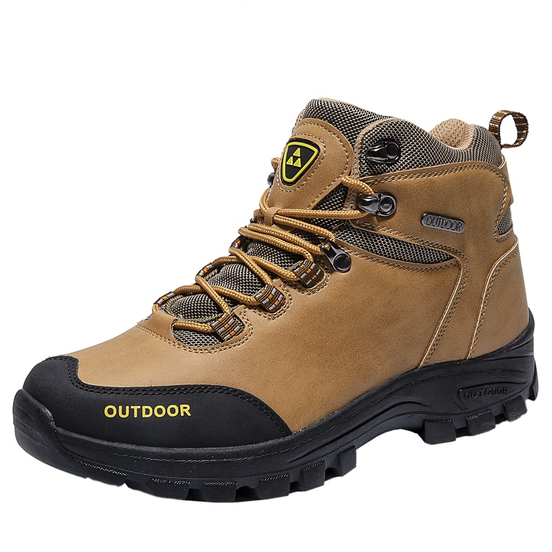 YIBULUOTUO秋季高帮登山鞋男鞋防水防滑户外爬山鞋徒步鞋旅游鞋加绒保暖棉鞋