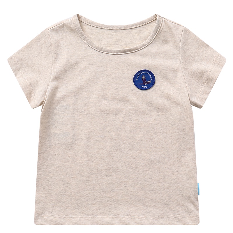 宝贝巴迪童装19夏季男女童宝宝棉质中小童简约薄款短袖T恤衫上衣